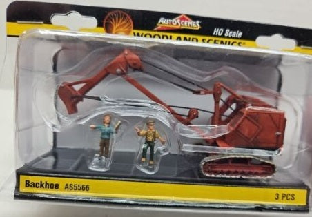 Woodland Scenics AS5566 HO AutoScenes Backhoe & 2- Figures