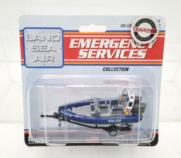 Boley 2070 1:87 Scale Emergency Services Collection Police Speed Boat W/Trailer