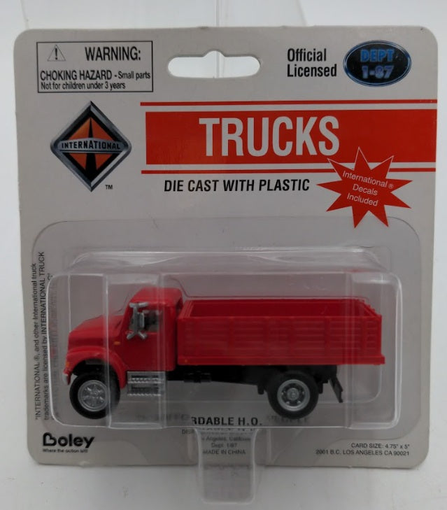 Boley 4034-11 1:87 Dept 1-87 Red 2-Axle Long Stake Bed Truck Decals Included