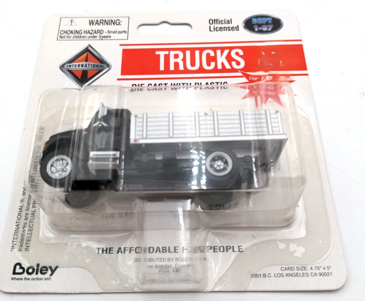 Boley 4034-36 HO 1:87 Black & Silver 2-Axle Long Stake Bed Truck