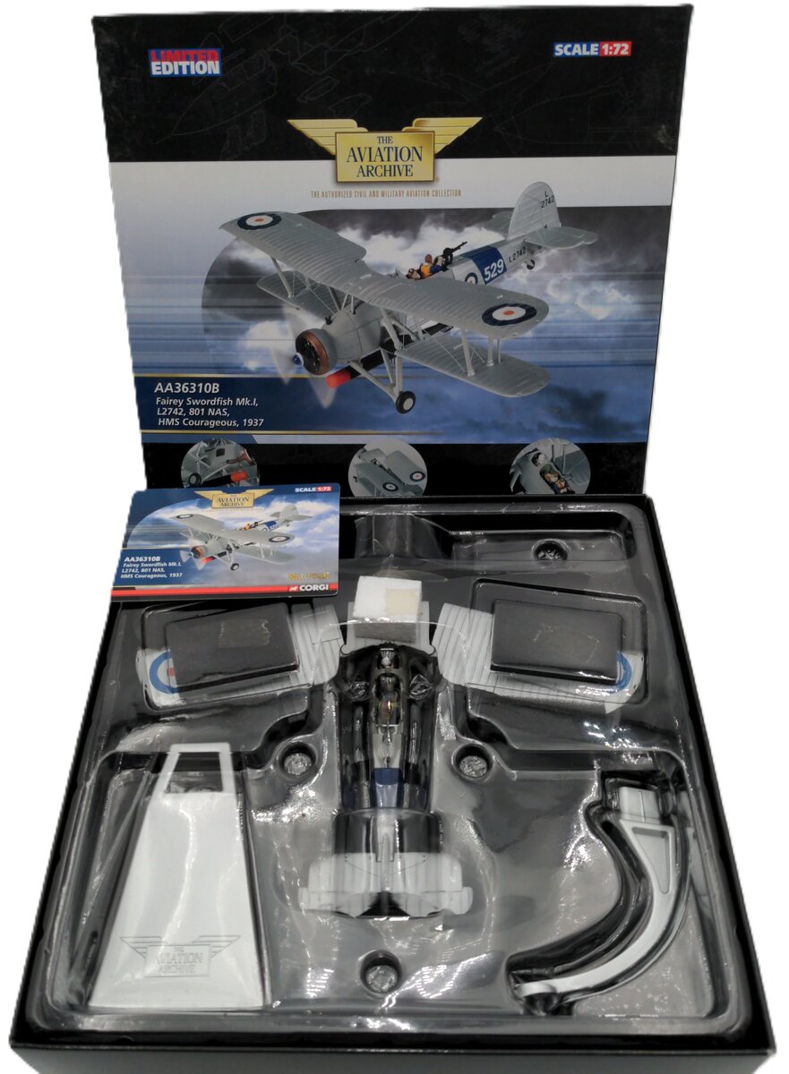 Corgi AA36310B 1:72 1938 NYA Fairey Swordfish Mk1,NAS 701 HMS Hood '38