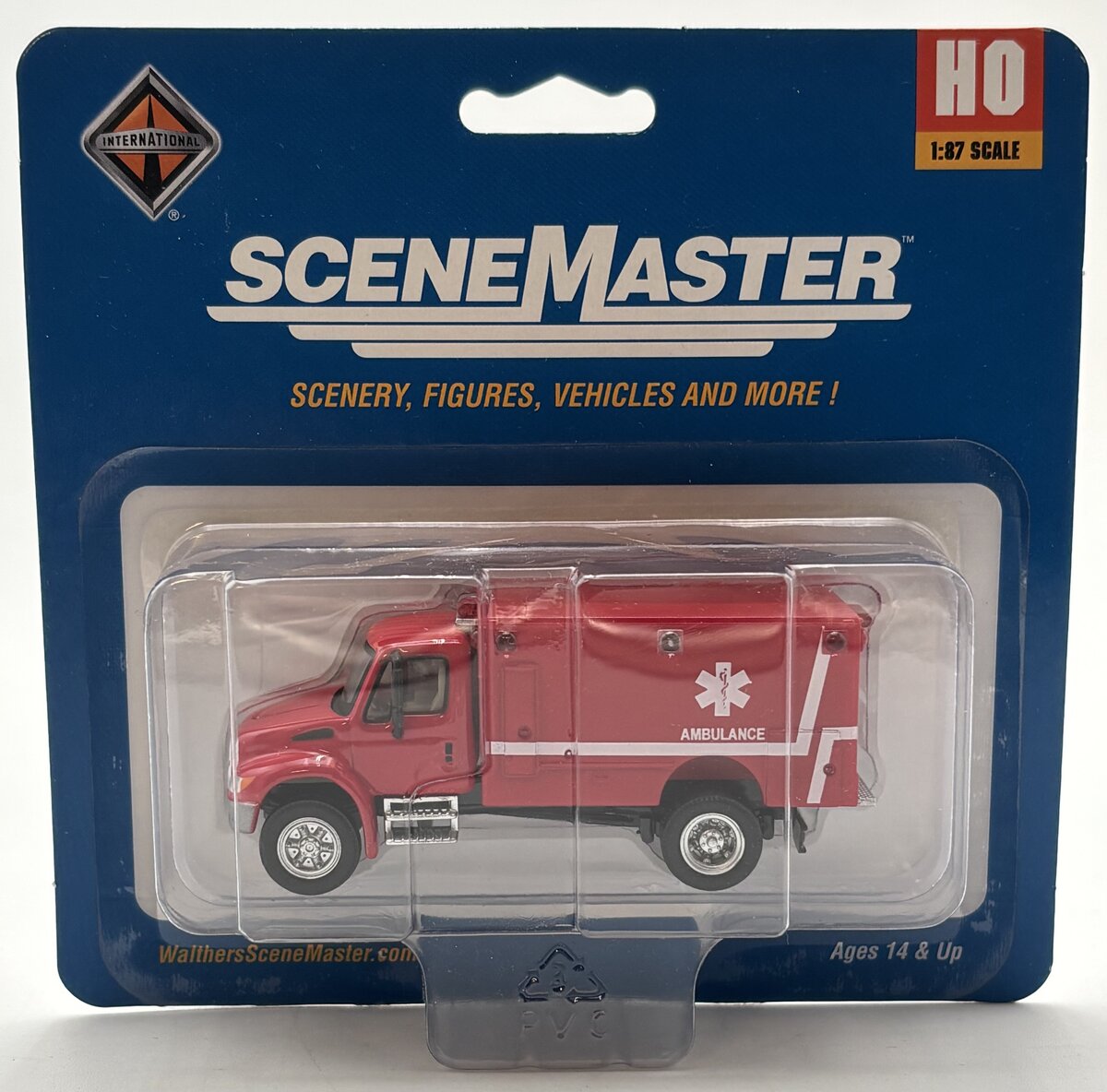 Walthers 949-11931 HO SceneMaster Assembled International 4300 EMS Ambulance