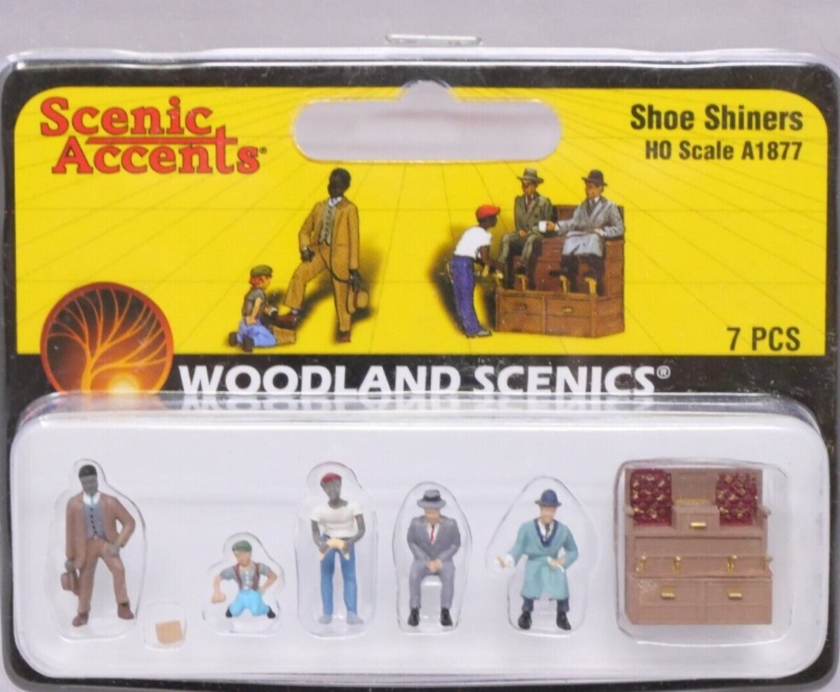 Woodland Scenics A1877 HO Scale Scenic Accents Shoe Shiners Figures (Set of 6)