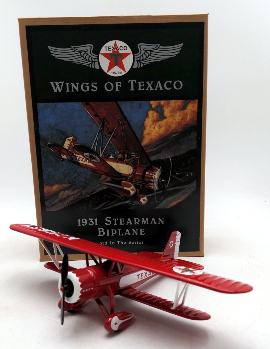 Ertl F121 1:43 1931 Stearman Die Cast Replica Bi-Plane Coin Bank