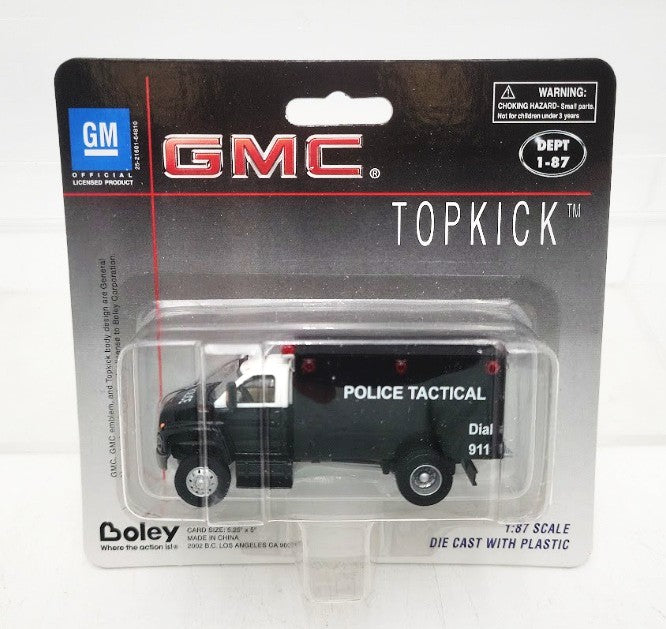 Boley 3019-37 1:87 Scale Topkick Black/White Police Tactical Dial 911 GMC Van