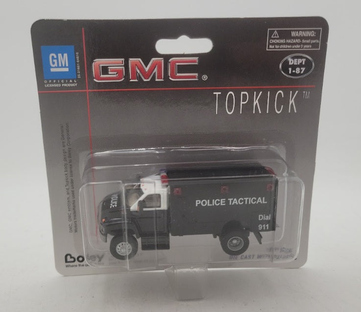 Boley 3019-37 1:87 Scale Topkick Black/White Police Tactical Dial 911 GMC Van