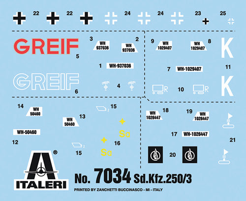 Italeri 7034 1:72 German Sd. Kfz. 250/3 Halftrack Plastic Model Kit
