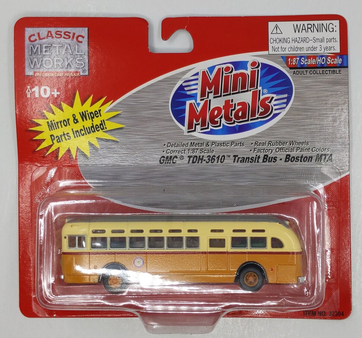 Classic Metal Works 32304 HO Scale GMC TFH-3610 Transit Bust - Boston MTA