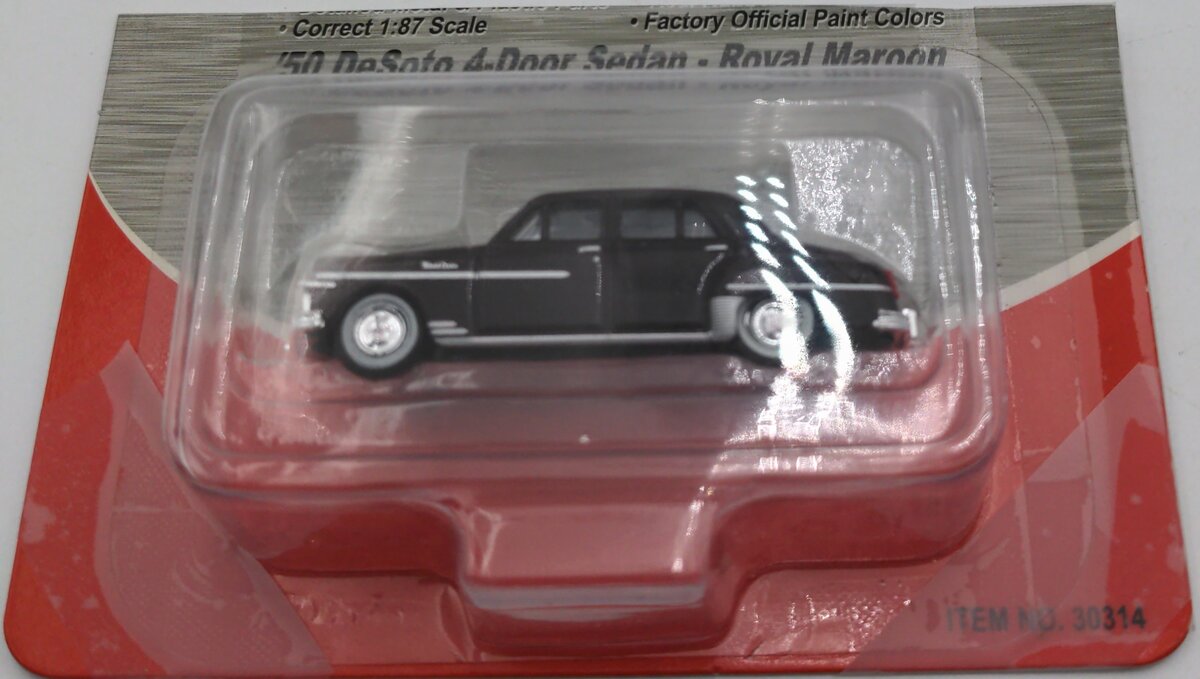 Classic Metal Works 30314 HO Mini Metals Royal Maroon '50 DeSoto Sedan Car