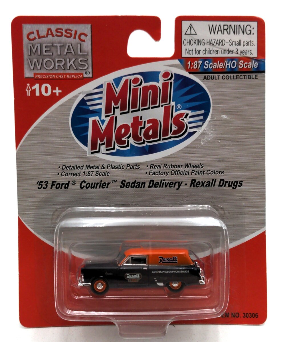 Classic Metal Works 30306 HO Mini Metals Rexall Drugs '53 Ford Courier Sedan Car