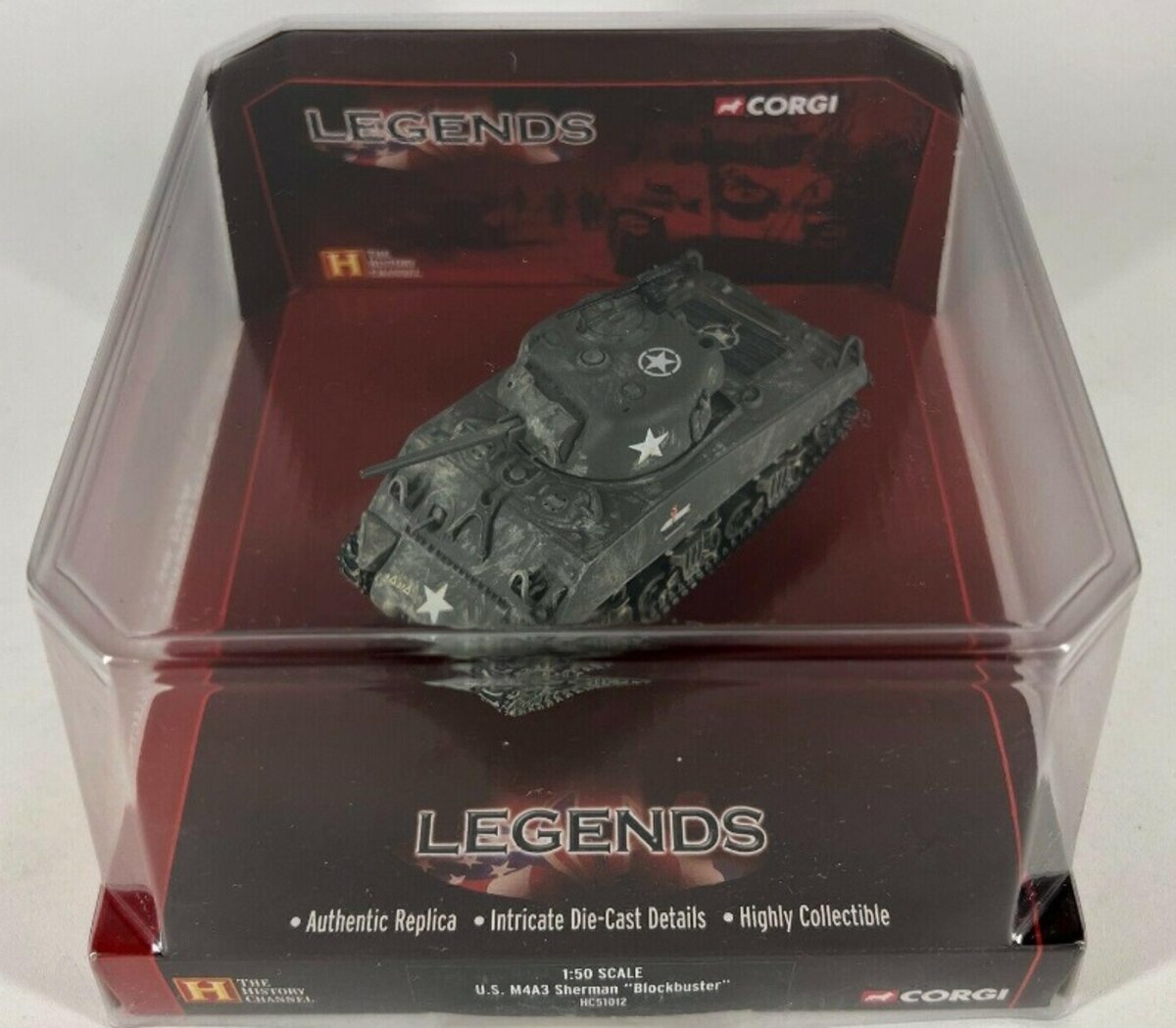 Corgi HC51012 1:50 Diecsast US M4A3 Sherman Blockbuster Tank The History Channel NIB
