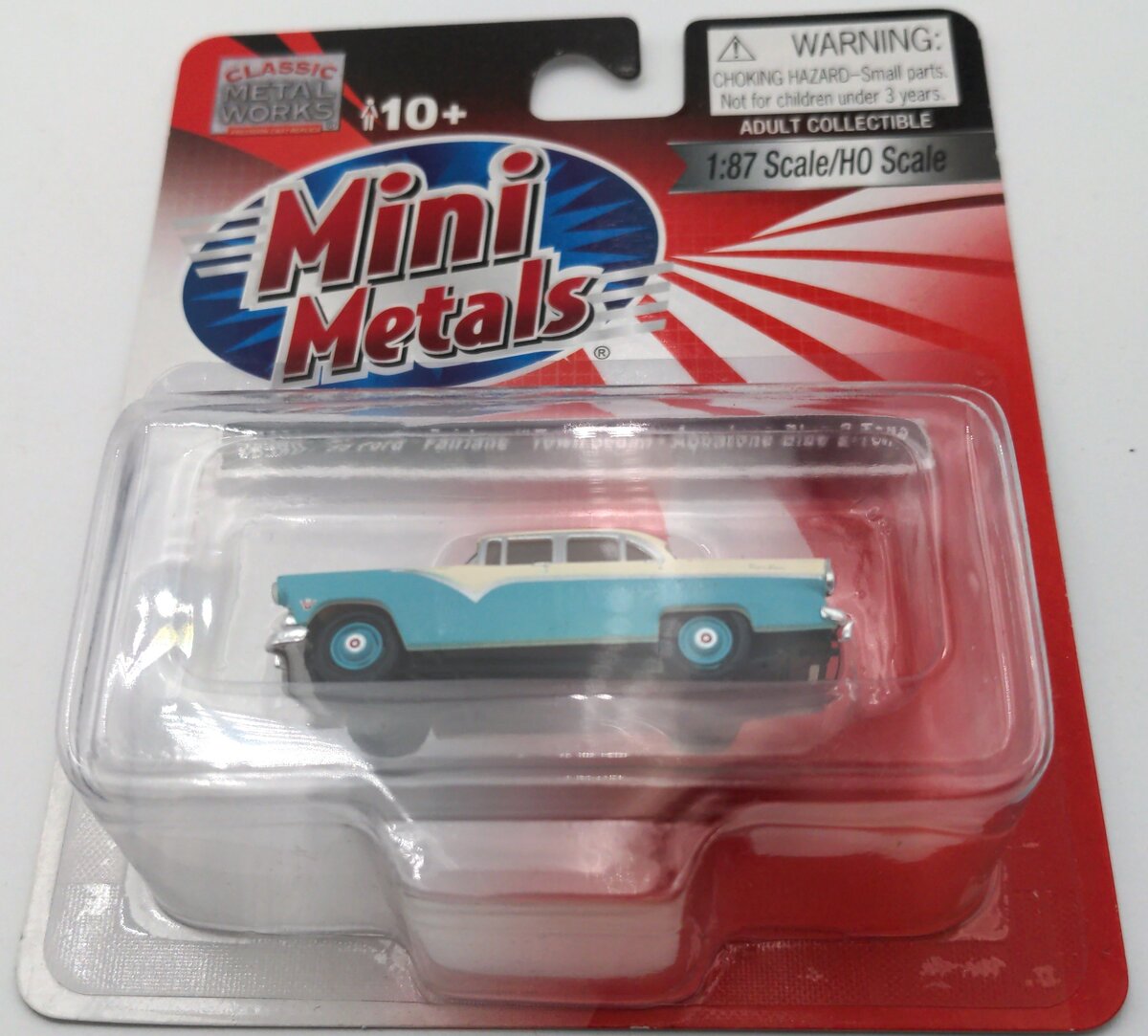 Classic Metal Works 30380 HO Mini Metals Aquatone Blue '55 Ford Fairlane Car