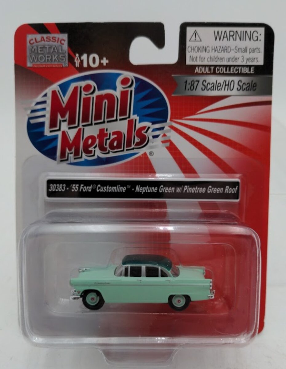 Classic Metal Works 30383 HO Mini Metals Neptune Green '55 Ford Customline Car