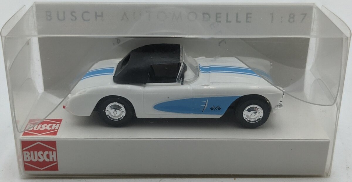Busch 45407 1:87 56 Corvette Convertible Top Up American Graffiti Blue White