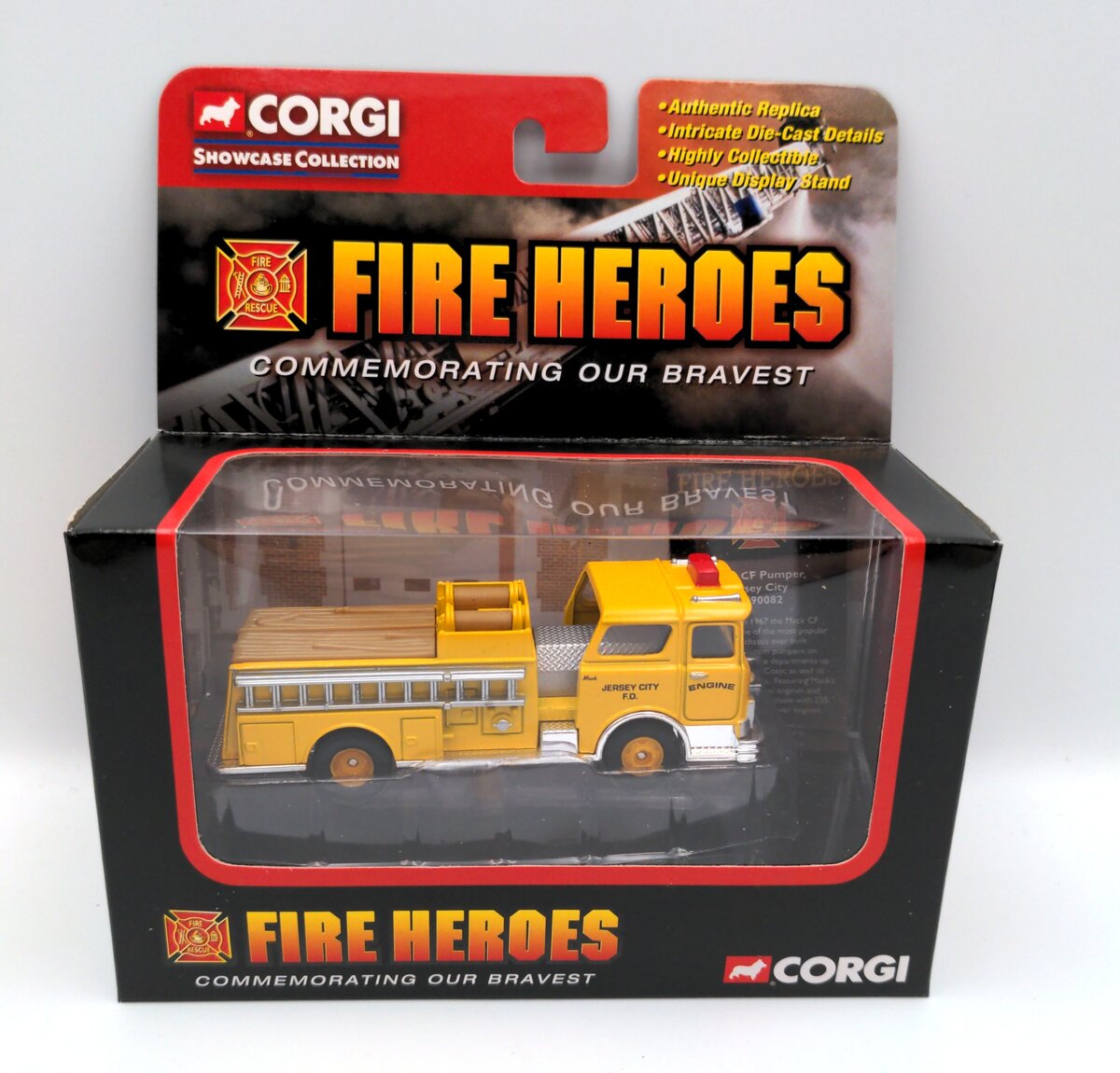 Corgi CS90082 Jersey City Fire Department - Mack CF Pumper (Yellow)