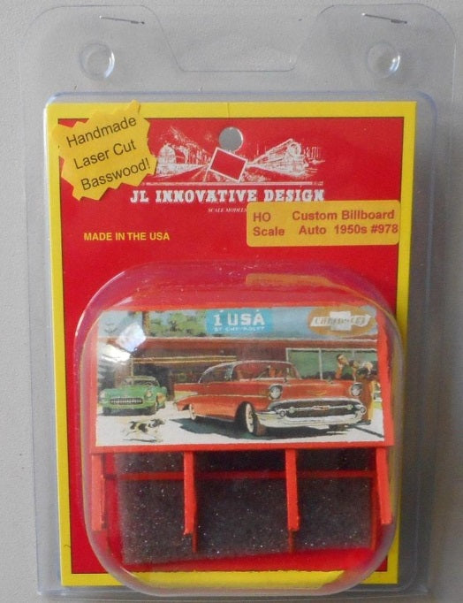 JL Innovative Design 978 HO 1950s Auto Custom Billboard Sign Handmade