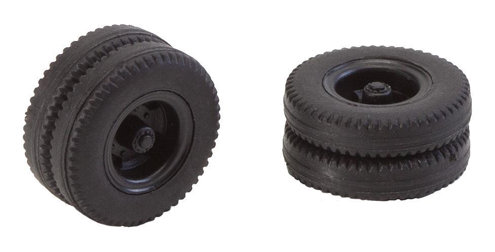 Faller 163102 HO 2 Wheels Twin Tires and Classic Lorry Rims