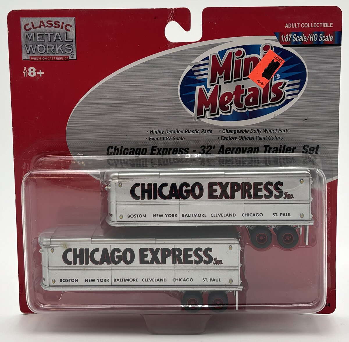 Classic Metal Works 31104 HO Mini Metals Chicago Express 32'Trailers (Pack of 2)