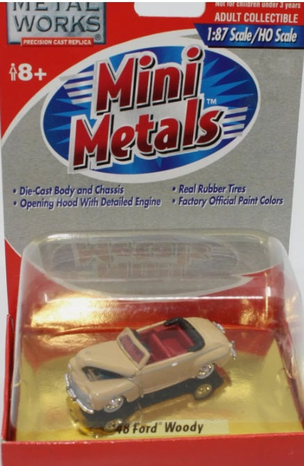 Classic Metal Works 30102 HO Scale Cream Mini Metals 1948 Ford Convertible Car