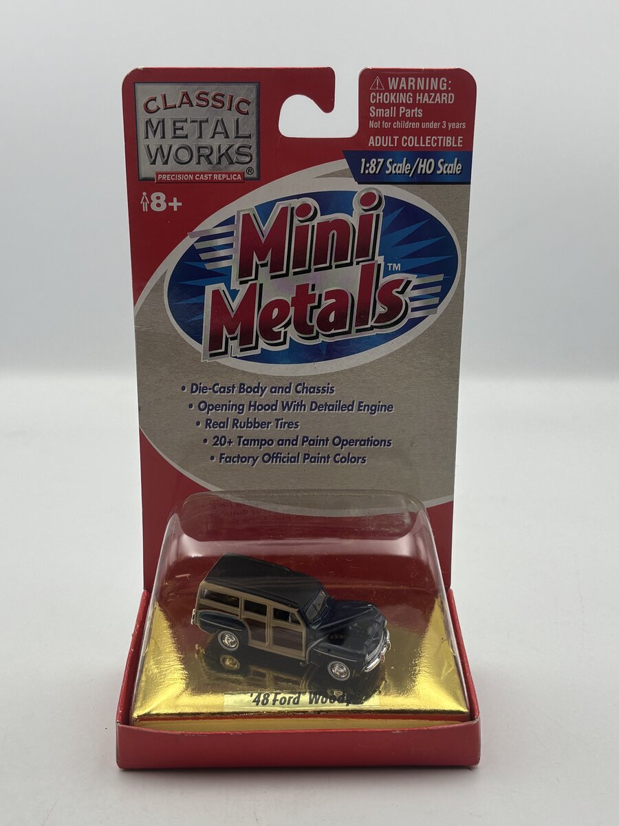 Classic Metal Works 30107 HO Mini Metals Woody Black 1948 Ford Wagon Car