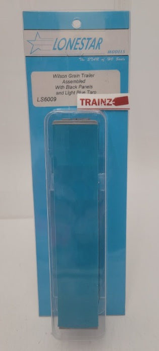 Lonestar LS6009 HO Scale Wilson Grain Trailer W/Black Panels & Light Blue Tarp