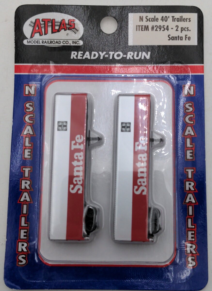 Atlas 2954 1:160 N Santa Fe 40' Trailer (red, silver) (2)