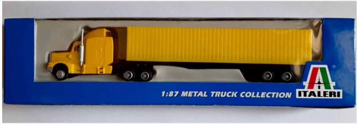 Italeri 42013 1:87 Yellow Peterbilt 377 A/E with 48' Container Trailer