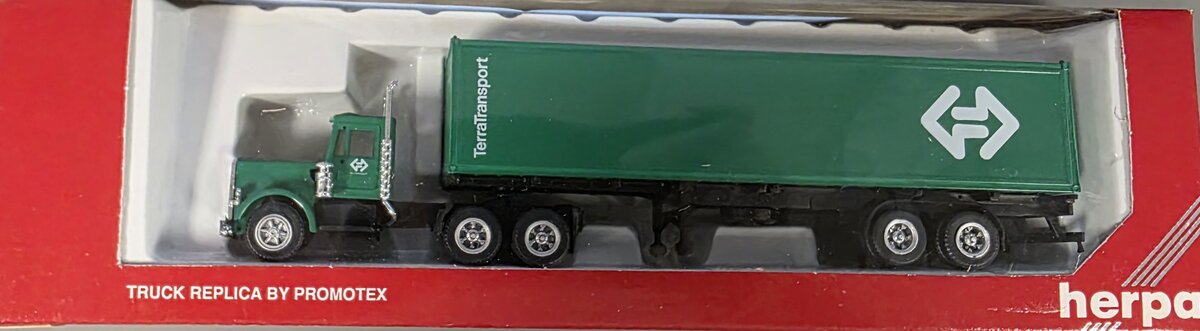 Herpa 6092 HO Peterbilt Terra Transport w/ Container