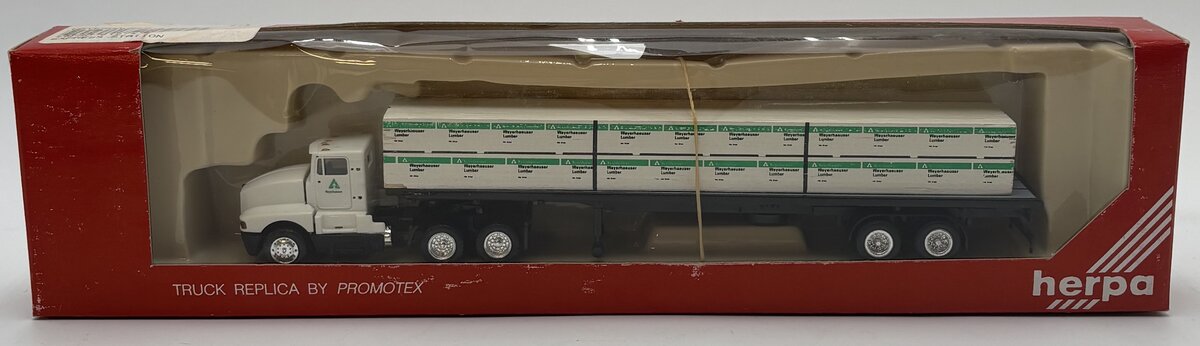 Herpa 6127 HO Weyerhaeuser Kenworth T800 Lumber Truck W/Single Trailer