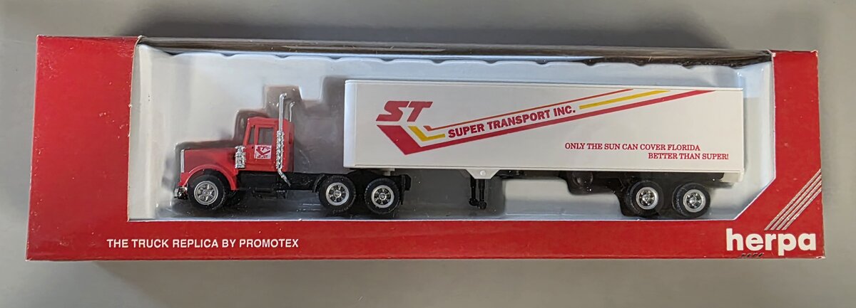 Herpa 6065 HO By Promotex Super Transport Inc. Kenworth 40' Van Trailer