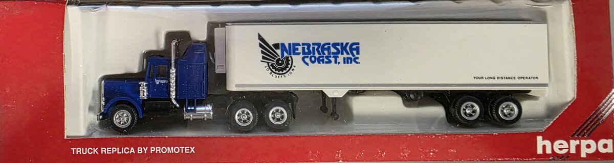 Herpa 6099 HO By Promotex Nebraska Coast Inc. Peterbilt Truck with Trailer