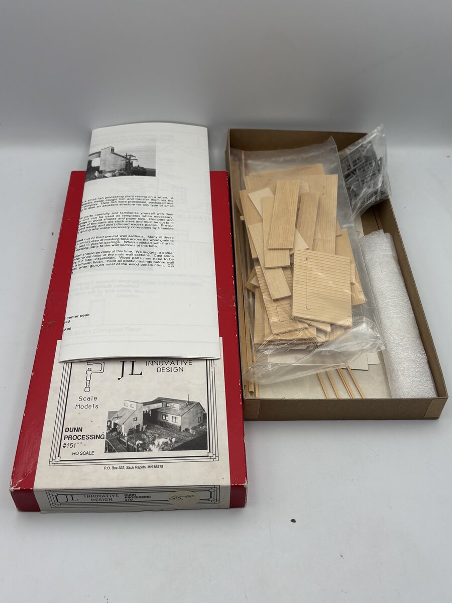 JL Innovative Design 151 HO Dunn Processing Co. Wooden Building Kit