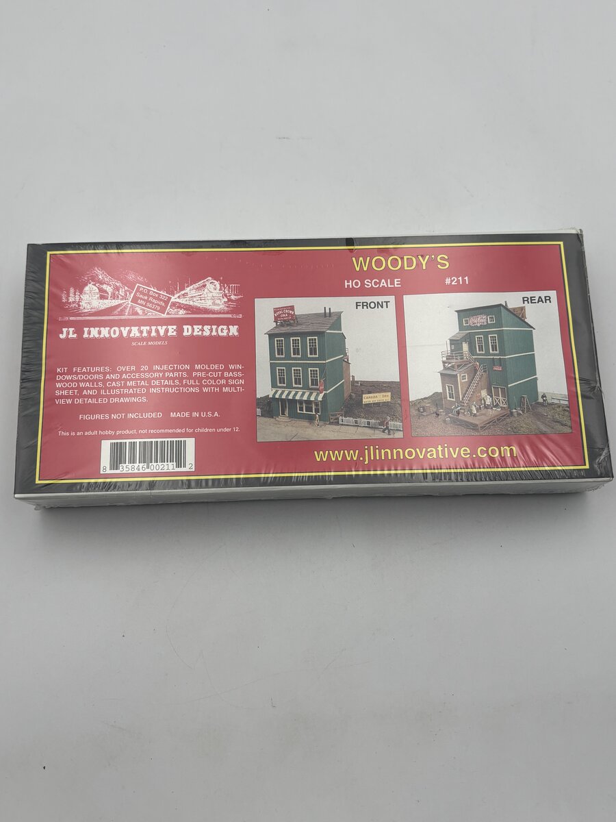 JL Innovative Design 211 HO Woodys Tavern 3-Story Wooden Building Kit