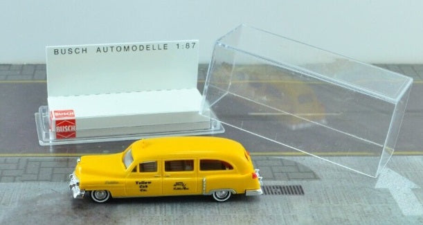 Busch 43463 HO Scale Yellow Cab ‘52 Cadillac Taxi