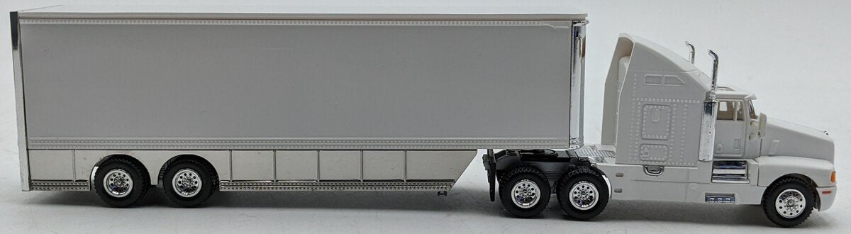 Model Power 21001 1:87 Long Haul Tractor w/Racing Trailer White