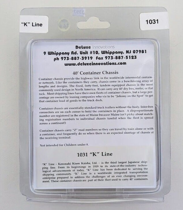 Deluxe Innovations 1031 N 40' Container Chassis K-Line (Pack of 2)
