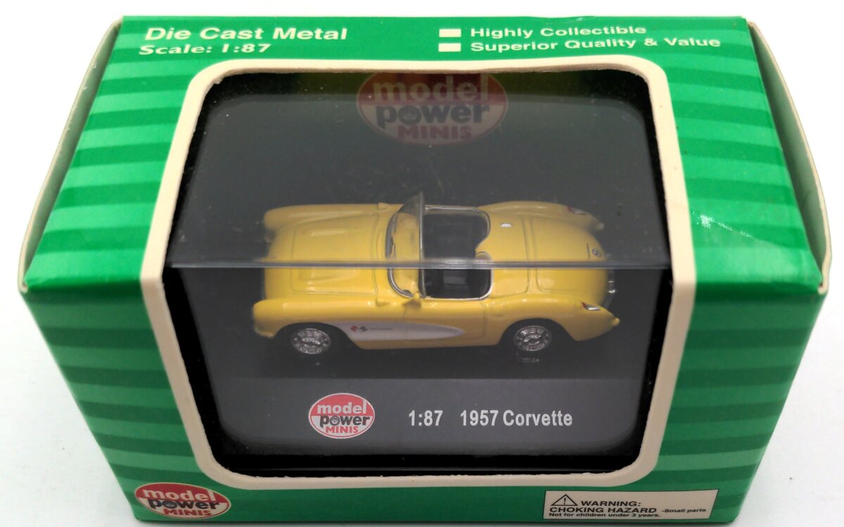 Model Power 19259 1:87 HO Yellow/White Corvette Convertilbe 1957