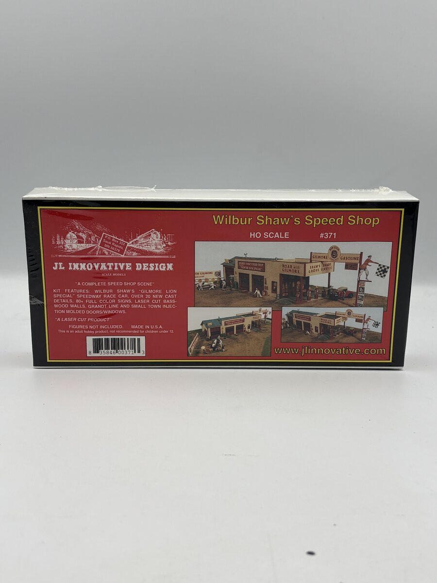 JL Innovative Design 371 HO Wilbur Shaw's Speed Shop Wooden Kit