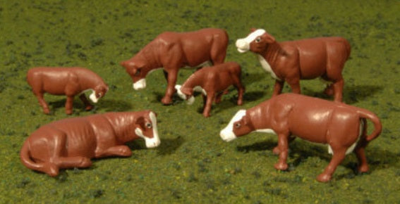 Bachmann 33152 O Cows Brown/White (Set of 6)
