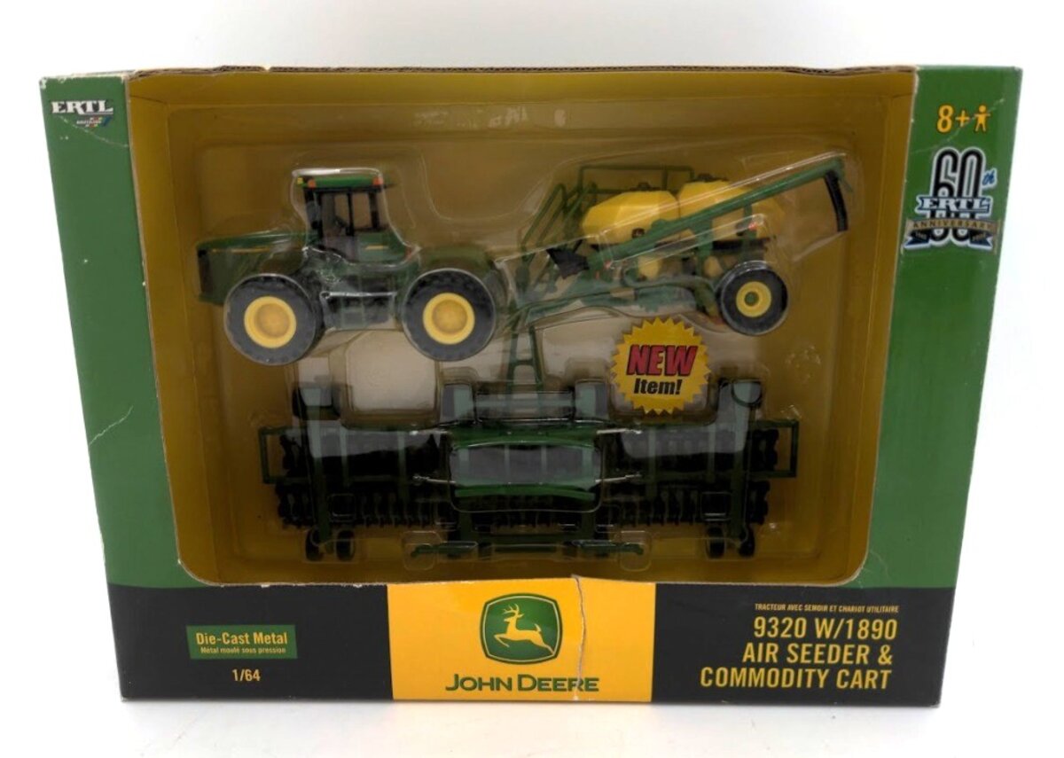 Ertl 15490 1:64 Scale 9320 W/1890 Air Seeder & Commodity Cart John Deere Set