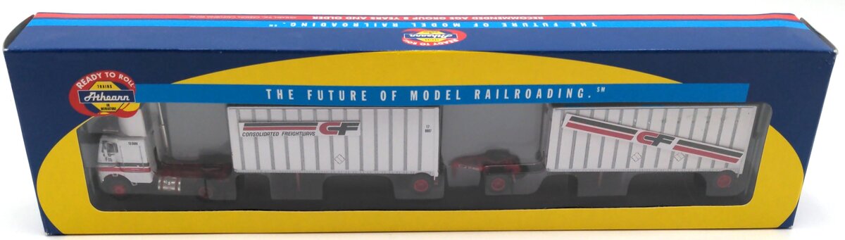 Athearn 91148 HO Consolidated Freightways Freightliner w/2 28' Trailers
