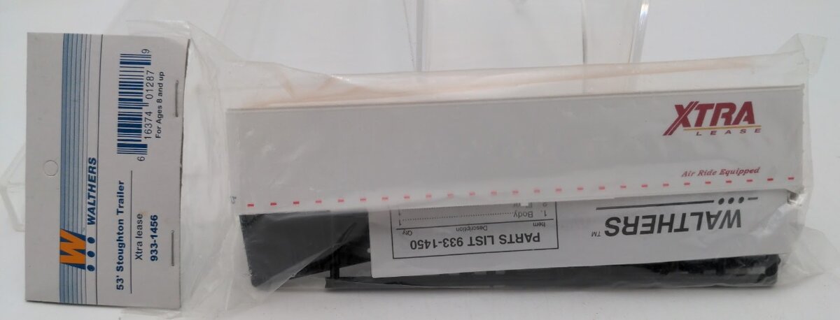 Walthers 933-1456 HO Scale 53’ Stoughton Van Trailer Xtra Lease Plastic Kit