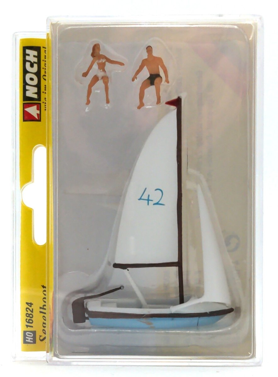 Noch 16824 HO Scale Sail Boat w/2 Figures