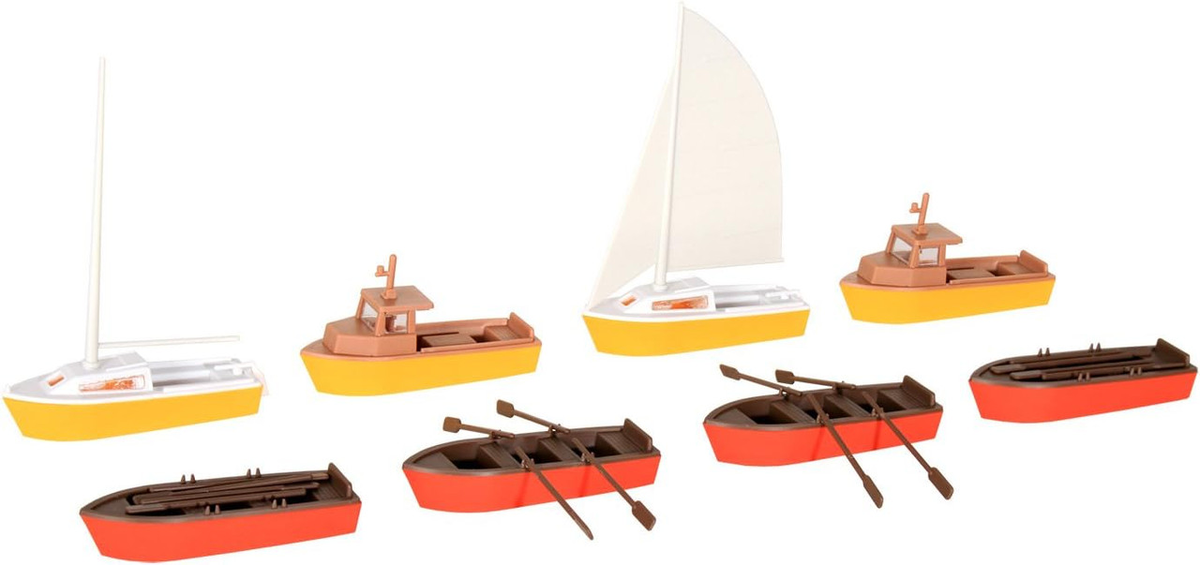 Kibri 39159 HO Assorted Boat Kit (Set of 8)