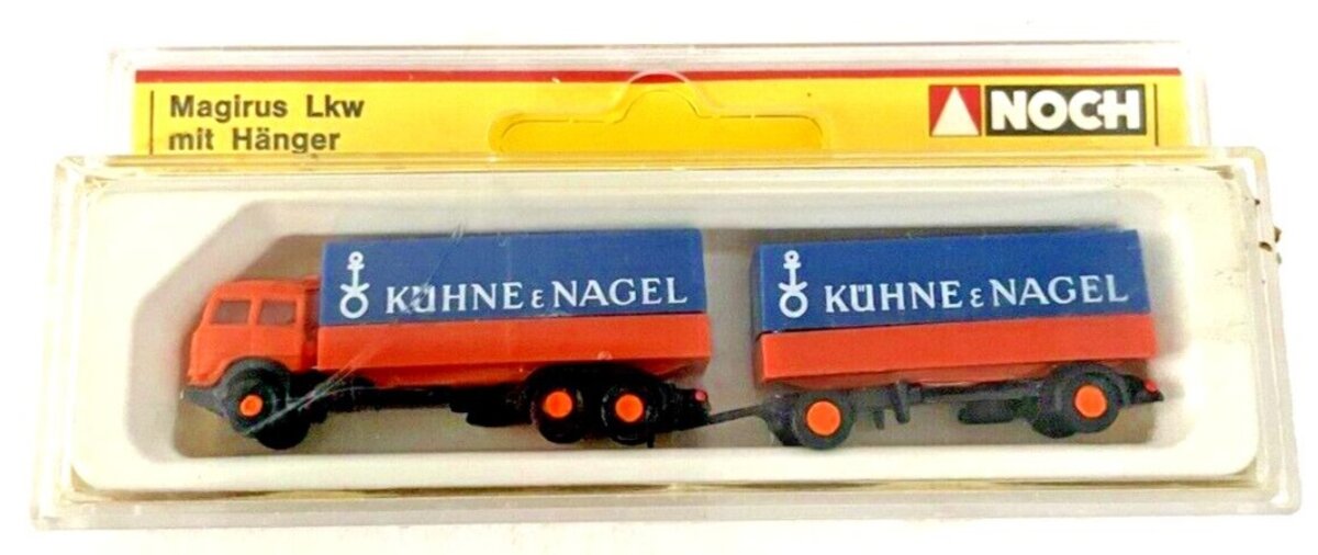 Noch 4768 Z Scale Kuhne & Nagel Magirus Truck With Trailer