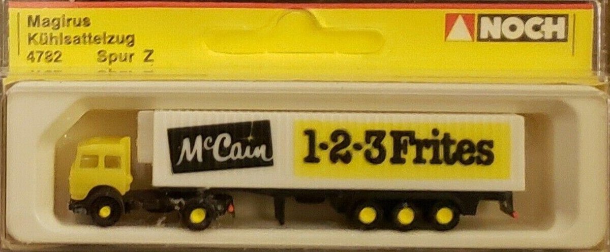 Noch 4782 Z Scale McCain 1-2-3 Frites Magirus Truck with Refrigerated Trailer