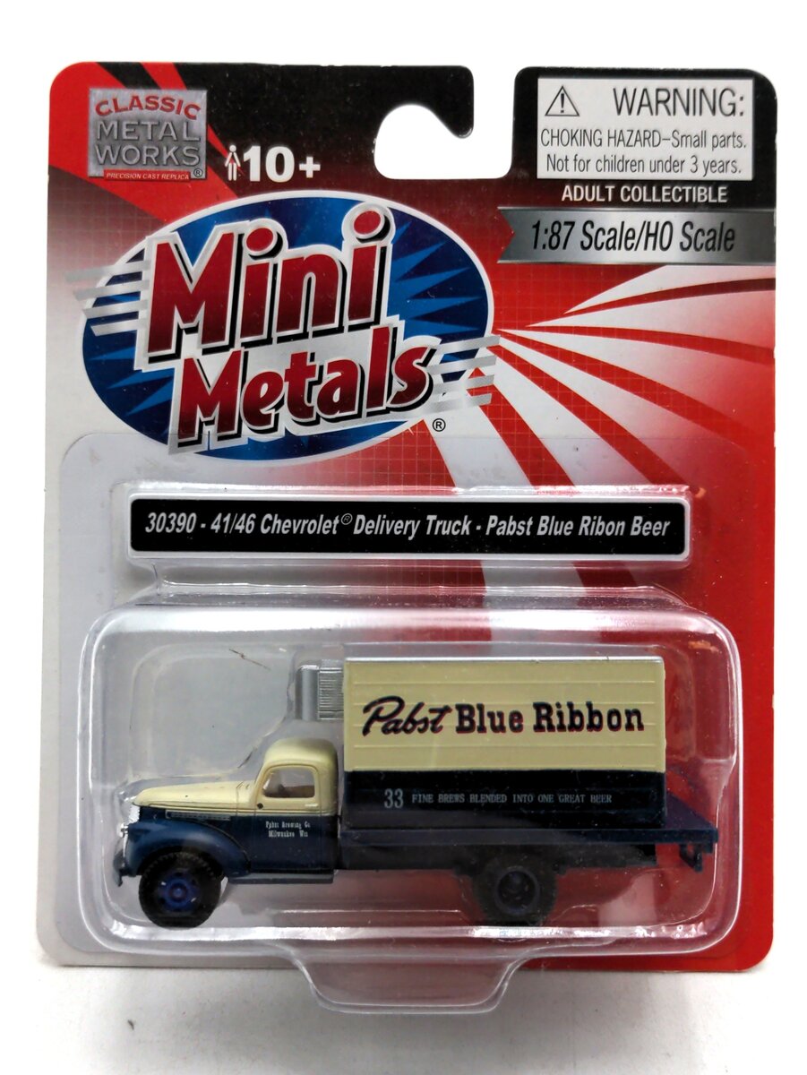 Classic Metal Works 30390 HO Mini Metals Pabst Ribbon 41-46 Chevy Delivery Truck