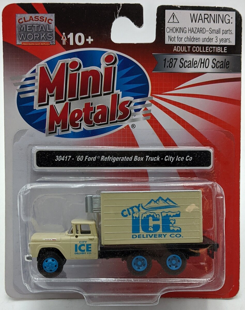 Classic Metal Works 30417 HO Mini Metals City Ice ''''60 Ford Refrigerated Truck