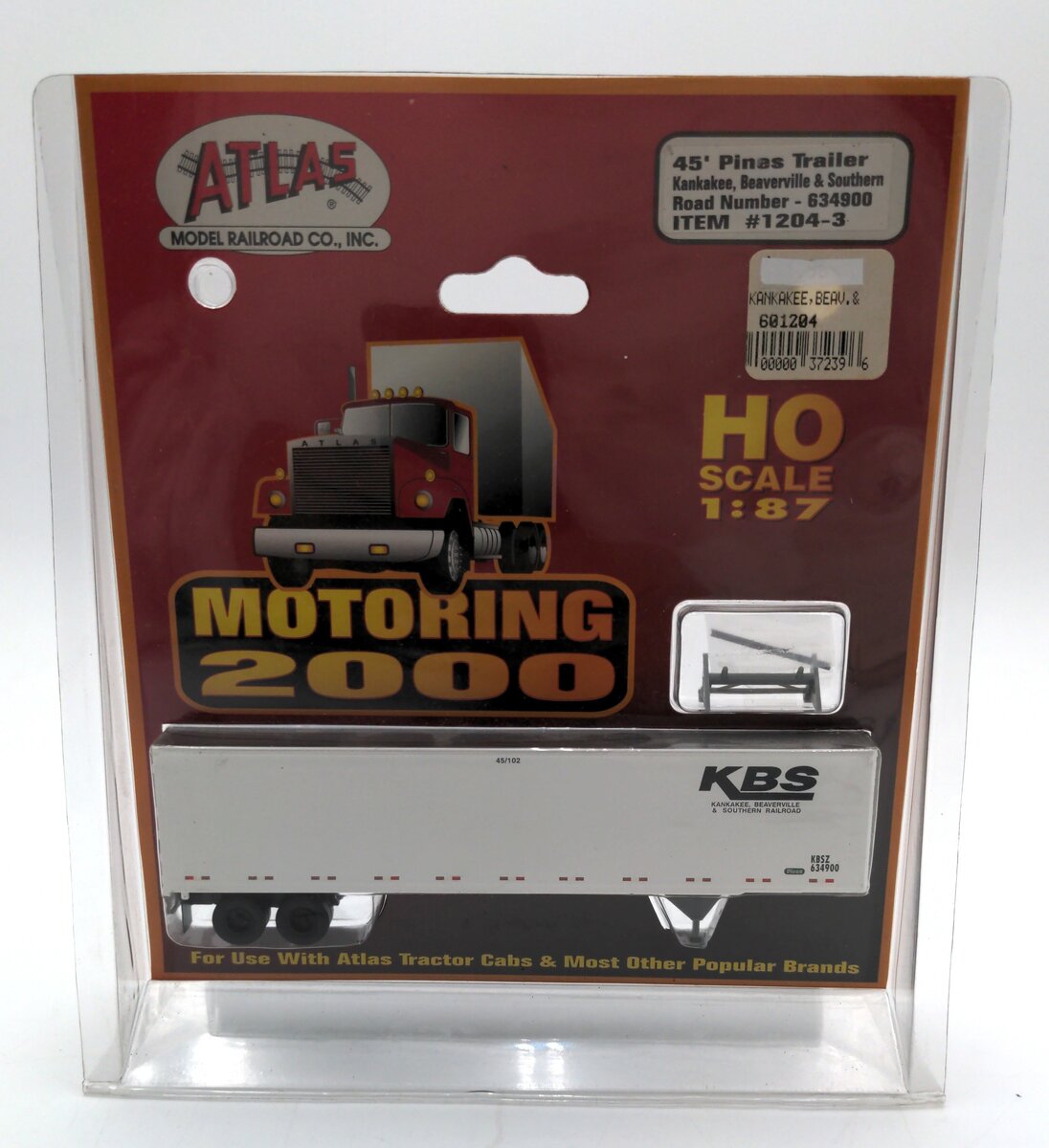 Atlas 1204-3 HO 1:87 KBS Kankakee, Beaverville&Southern45’ Pines Trailer #634900