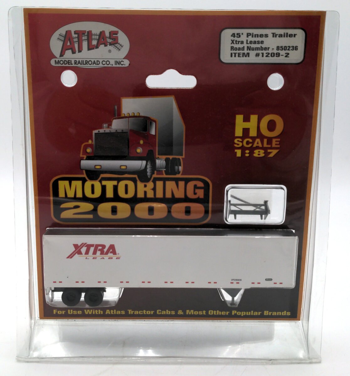 Atlas 1209-2 HO Scale XTRA Lease 45' Pines Trailer Road # 850236